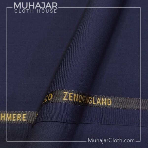 Navy Blue Suiting Fabric by Muhajar Cloth House