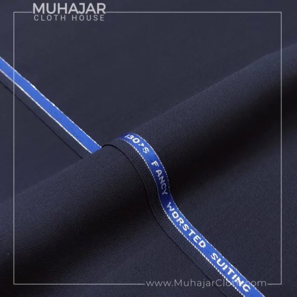 Plain Navy 130's Super Fine Wool