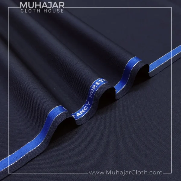 Plain Navy 130's Super Fine Wool muhajarcloth-gt_37 Plain Navy 130's Super Fine Wool