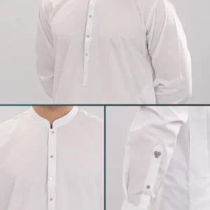 Narkins Stitched Collection – White Cotton Premium Men’s Shalwar Kameez