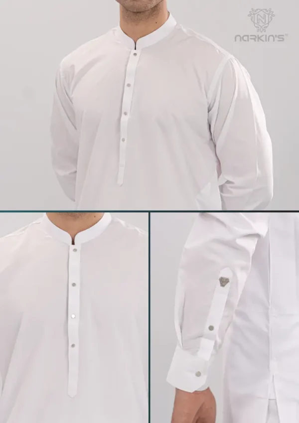 Narkins Stitched Collection – White Cotton Premium Men’s Shalwar Kameez Narkins Stitched Collection – White Cotton Premium Men’s Shalwar Kameez